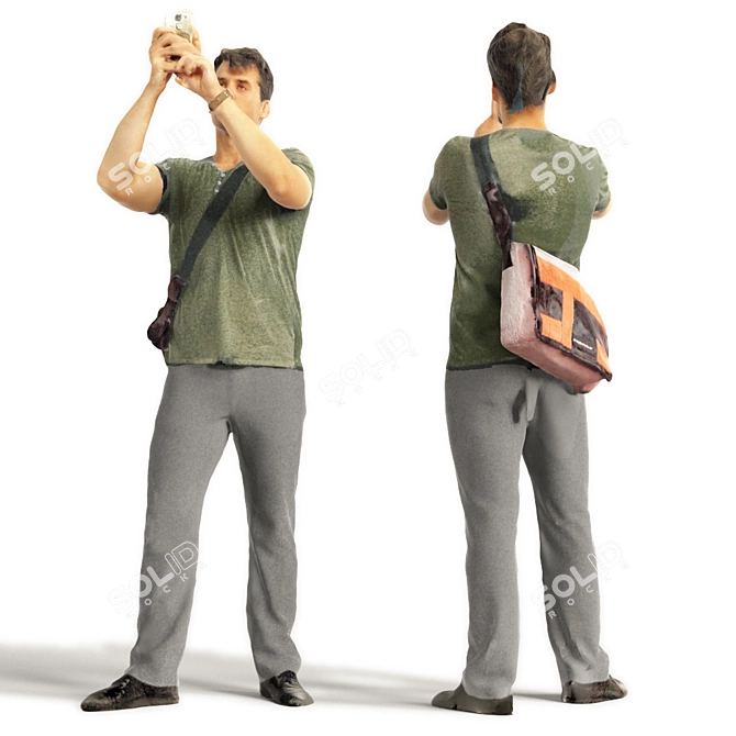 Realistic 3D Scanned Man: 3 Color Options 3D model image 2