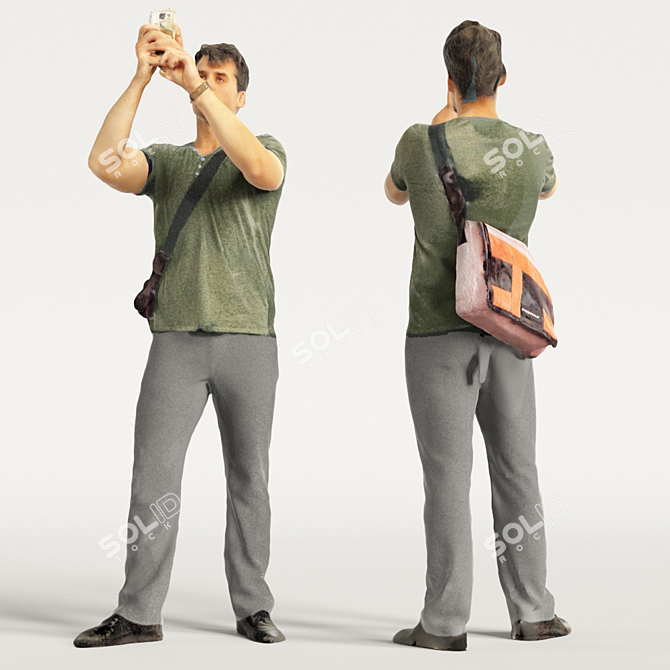 Realistic 3D Scanned Man: 3 Color Options 3D model image 5