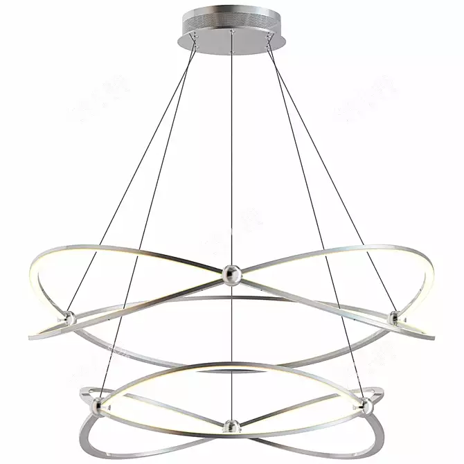 Weave Pendant Lamp: Modern, Nickel, 103W 3D model image 1