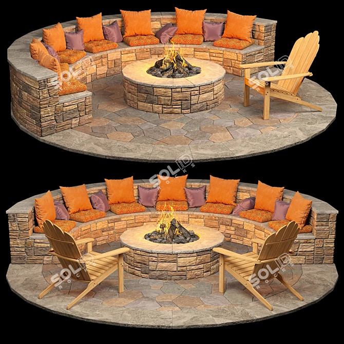  Cozy Campfire Pit 3D model image 1