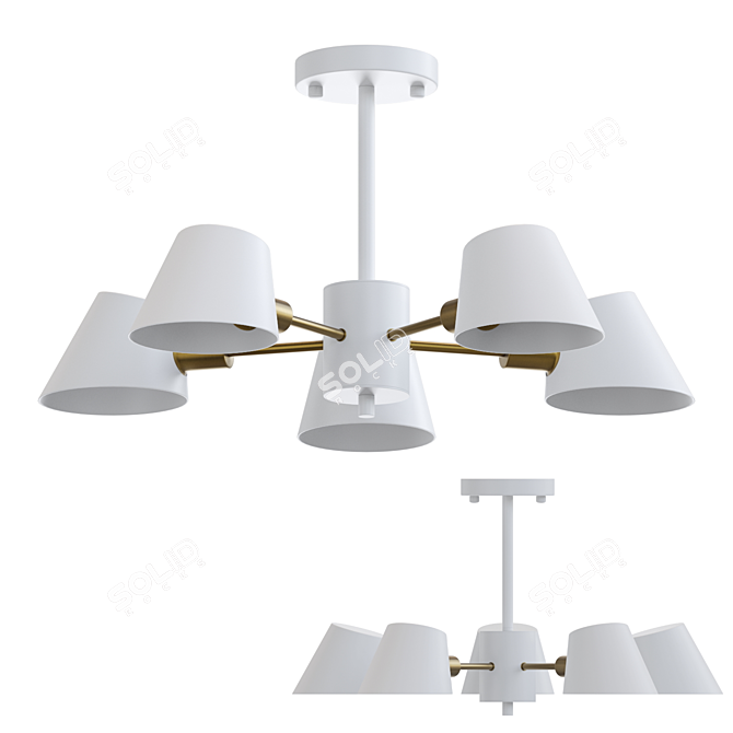 Modern Metal Pendant Lamp - Lampatron MANO 5 3D model image 1