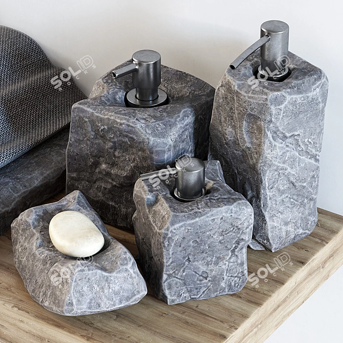 Smooth Stone Soap for Luxurious Bathroom Decor 3D model image 4