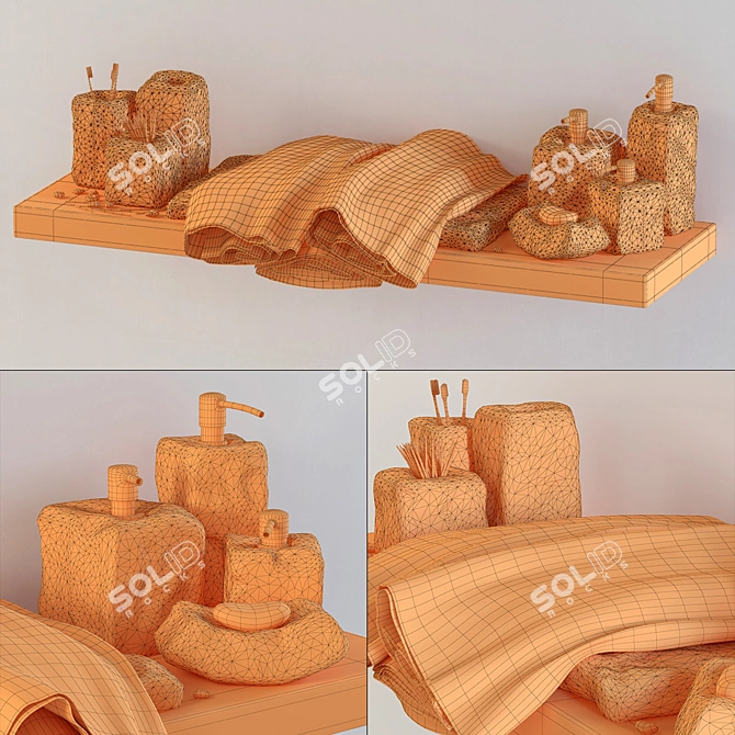 Smooth Stone Soap for Luxurious Bathroom Decor 3D model image 5