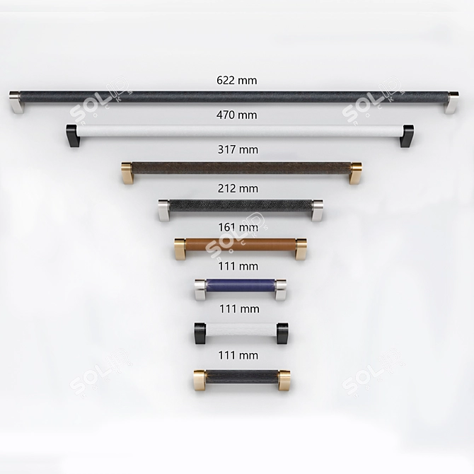 R3 Staple Handles: Plain & Premium Leather 3D model image 5