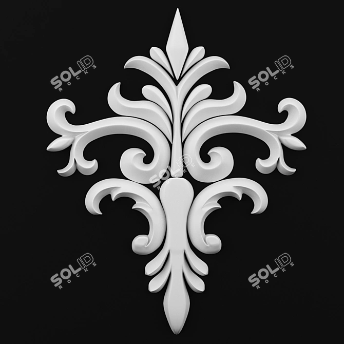 Decorative Stucco Molding 3D model image 3