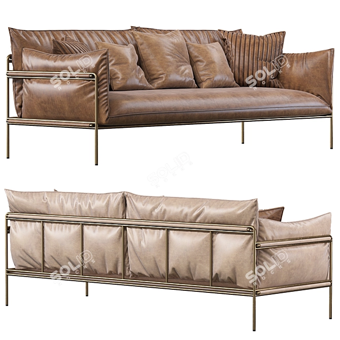 Kaba 2-Seater: Sleek Outdoor Sofa 3D model image 2