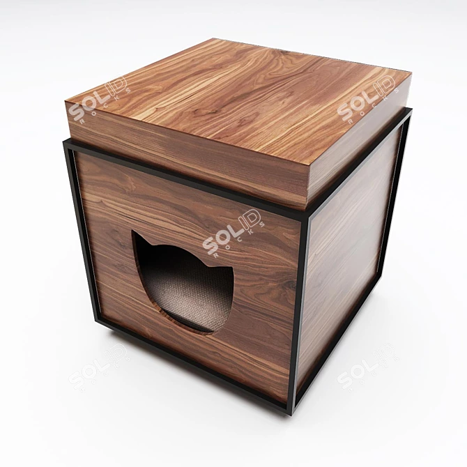Cat's Haven: Multipurpose Table & Cozy Shelter (45x45 cm) 3D model image 3