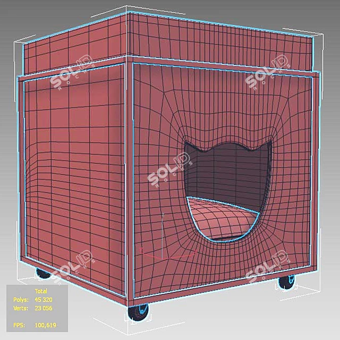 Cat's Haven: Multipurpose Table & Cozy Shelter (45x45 cm) 3D model image 5