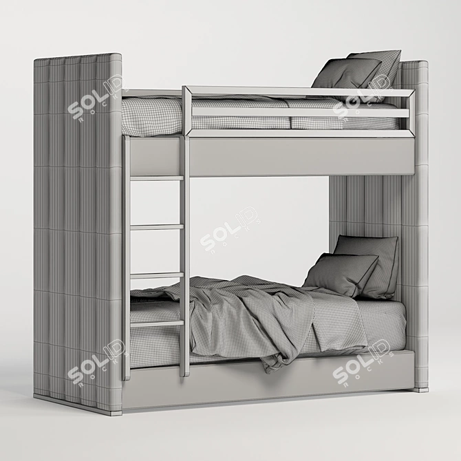 RH Carver Bed: Elegant, Spacious, Timeless 3D model image 4