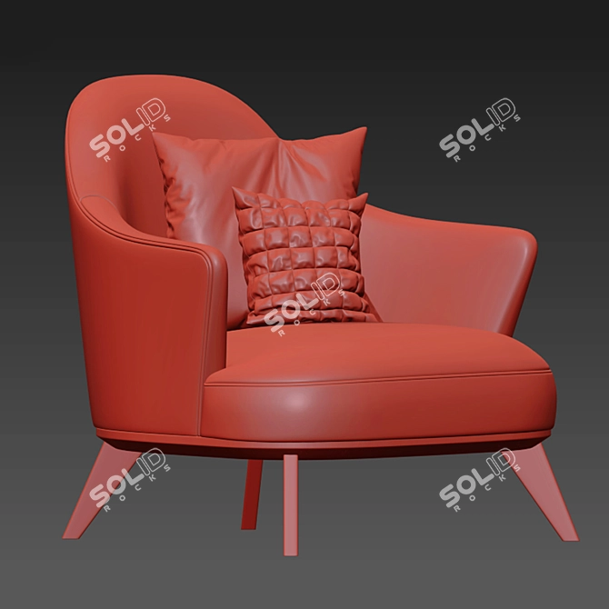 Luxury Alasia Lounge Chair 3D model image 4