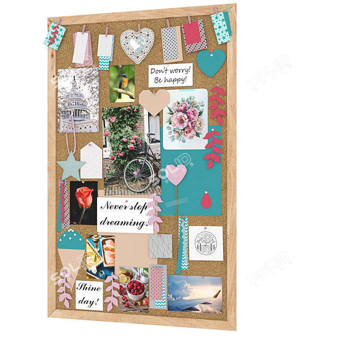 Motivation Corkboard: Inspire Your Desires 3D model image 3