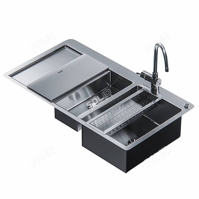 Sleek Stainless Steel Sink: Blanco Claron 3D model image 1