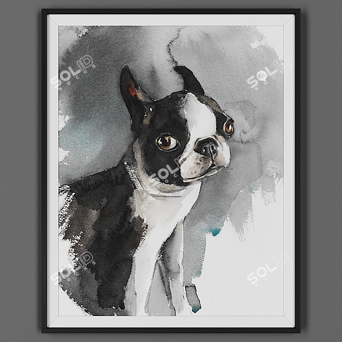 Black Framed Art Print 3D model image 1