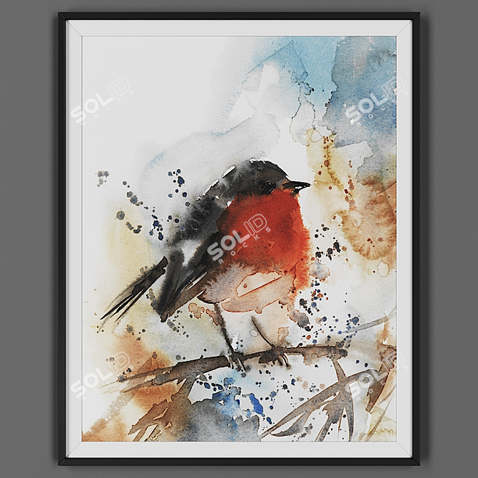 Black Frame Art Print 3D model image 1