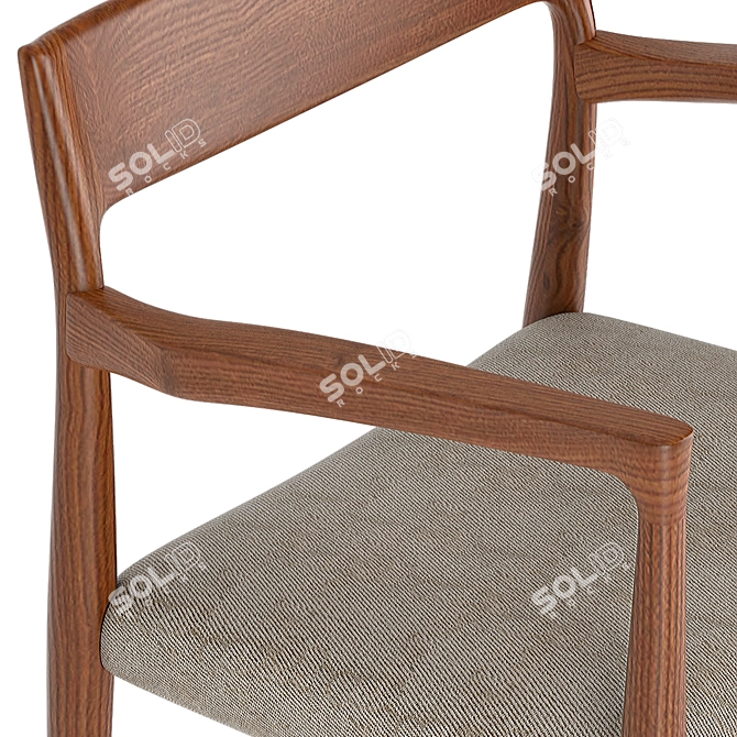 Danish Moller Model 57 Armchair 3D model image 2