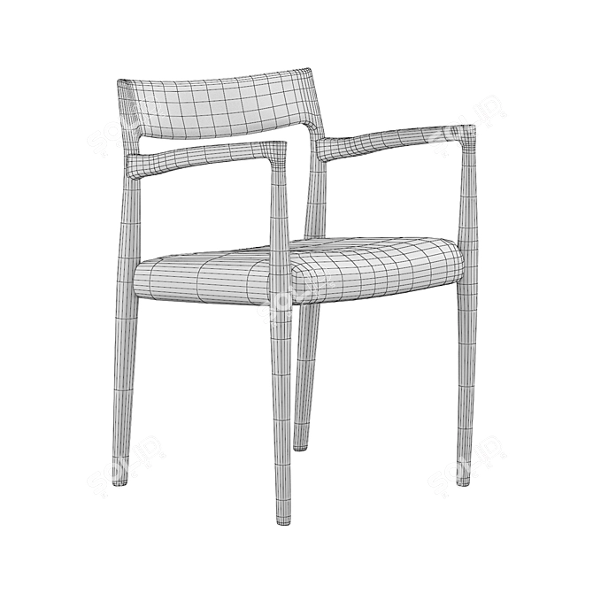 Danish Moller Model 57 Armchair 3D model image 5