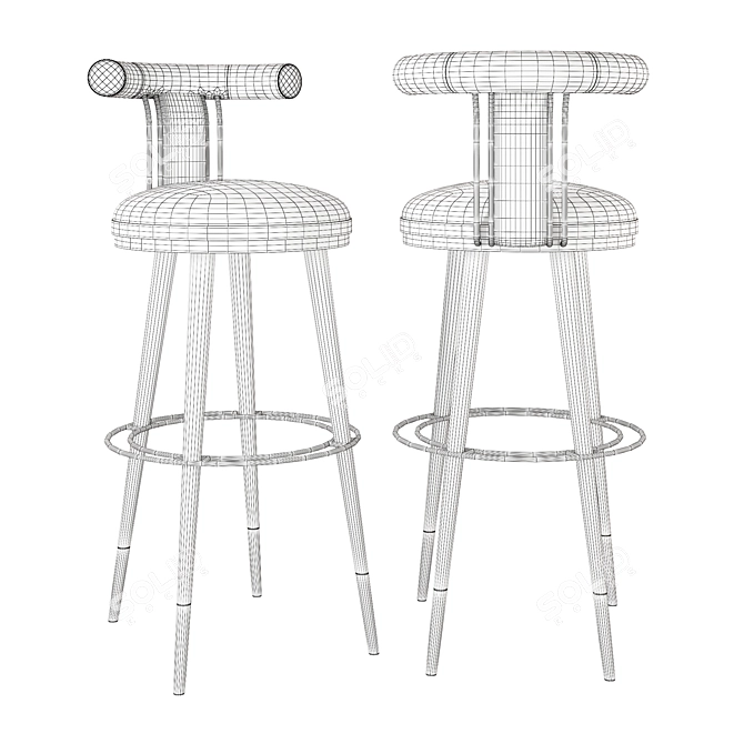 Modern and Stylish MORIS Bar Chair 3D model image 2