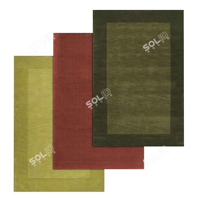 Luxury Rug Set: High-Quality Textures 3D model image 1