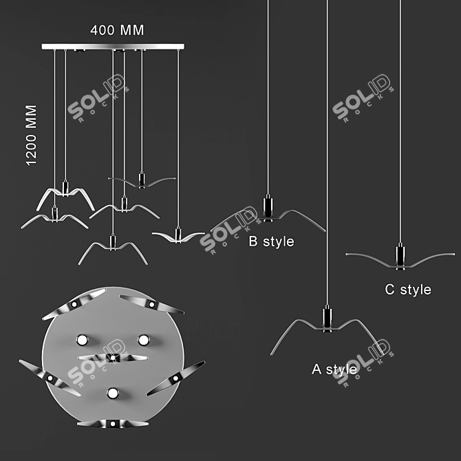 NORDIC Light Pendant - 400mm 3D model image 2