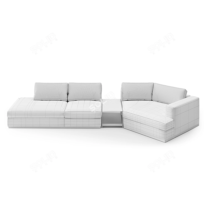 OM RENE 3: Elegant Wooden Sofa 3D model image 2