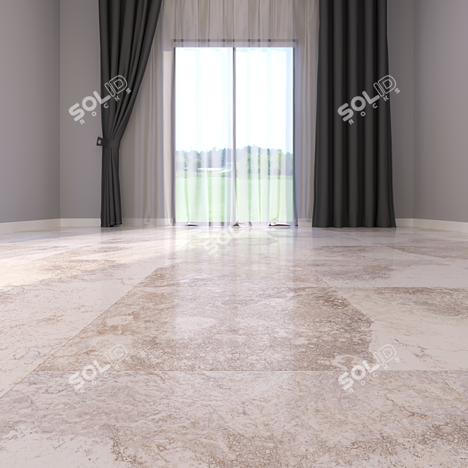 Bizantino Ivory Marble Floor Set 3D model image 2