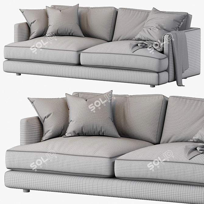 Cozy Haven Sofa: Stylish & Comfortable 3D model image 4