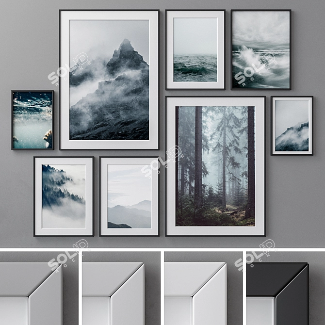 Versatile Photo Frames Set 3D model image 1