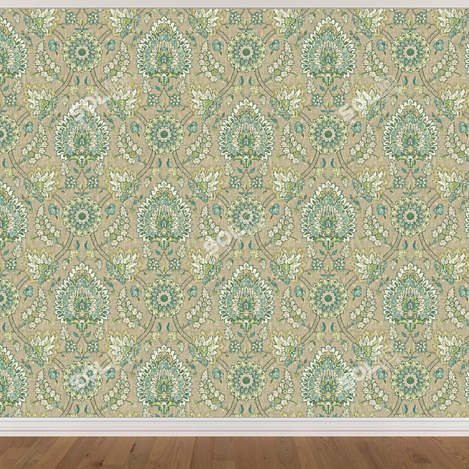 Seamless Wallpaper Set - 3 Colors 3D model image 3