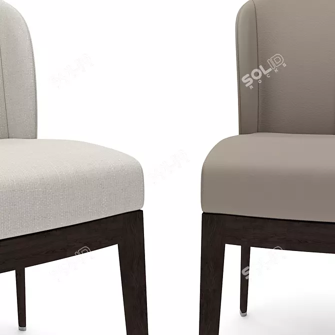 Luxury Chairs & Table Set 3D model image 3