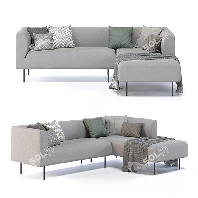 Modern JYSK KARE Sofa: Stylish & Spacious 3D model image 1