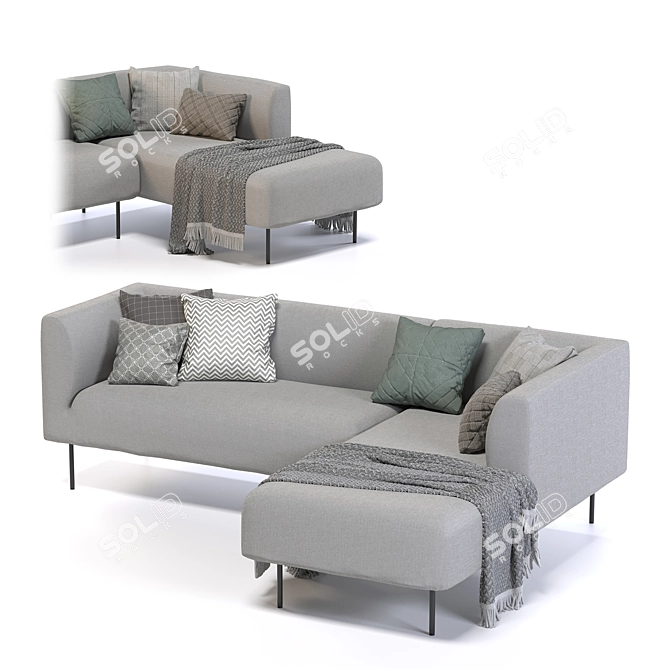 Modern JYSK KARE Sofa: Stylish & Spacious 3D model image 2