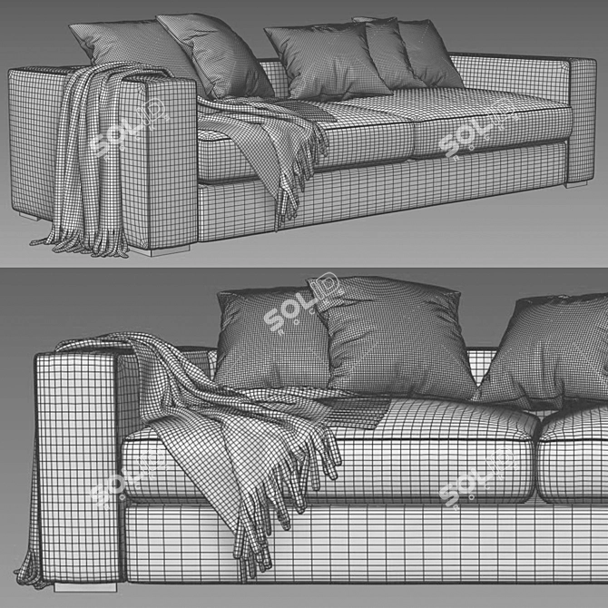 Sleek BoConcept Cenova Sofa 3D model image 4