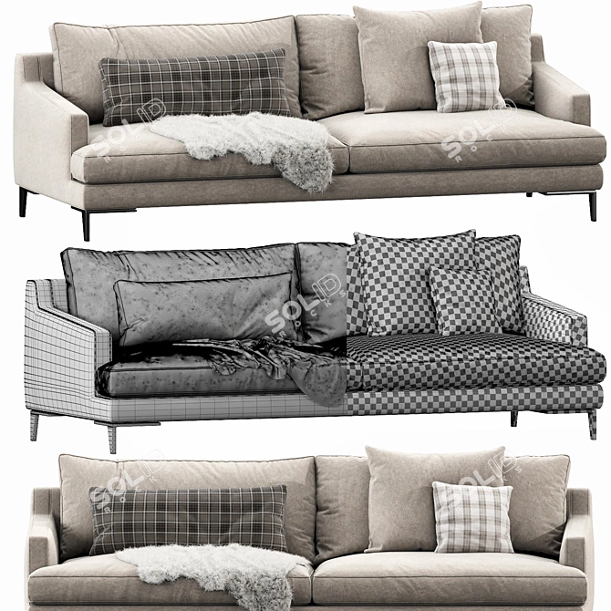 Modern Poliform Bellport Sofa 3D model image 4