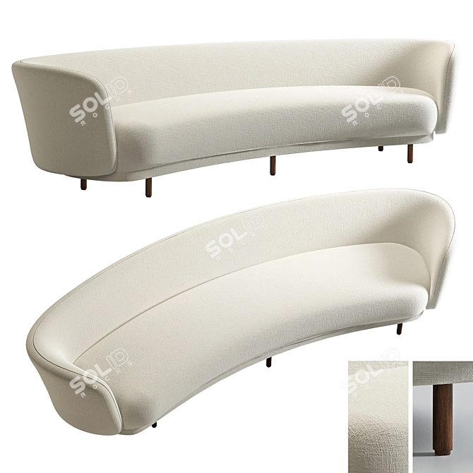 Dandy 4-Seater Sofa: Modern Elegance 3D model image 1