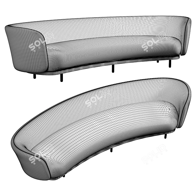 Dandy 4-Seater Sofa: Modern Elegance 3D model image 2