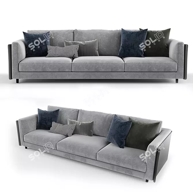Sleek and Stylish Modern Sofa 3D model image 2