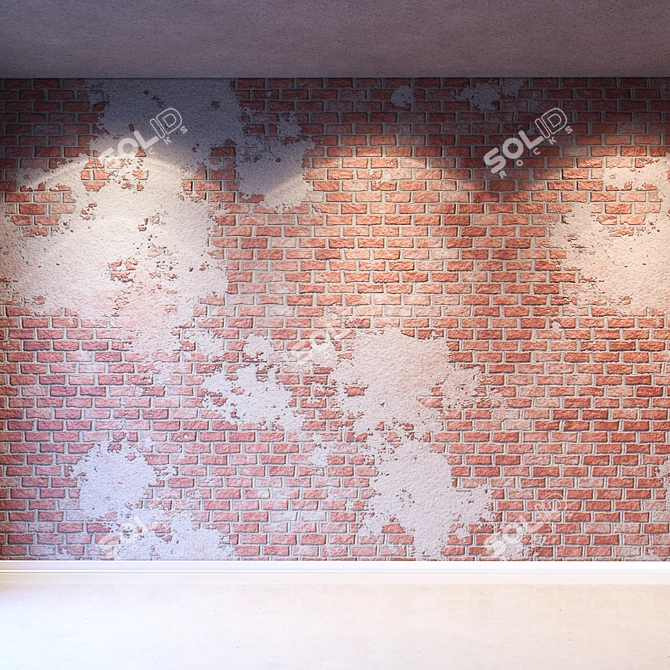 Damaged Brick Stucco Textures 3D model image 4
