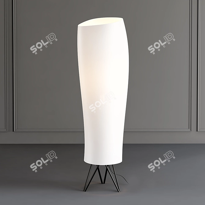 Sleek Polyethylene Floor Lamp 3D model image 1