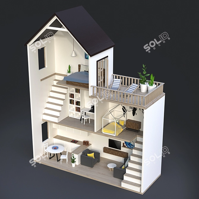 Fantasy Dream Doll House 3D model image 2