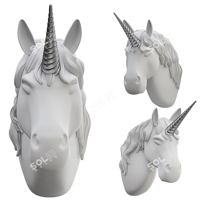 Enchanting Unicorn Wall Decor 3D model image 1