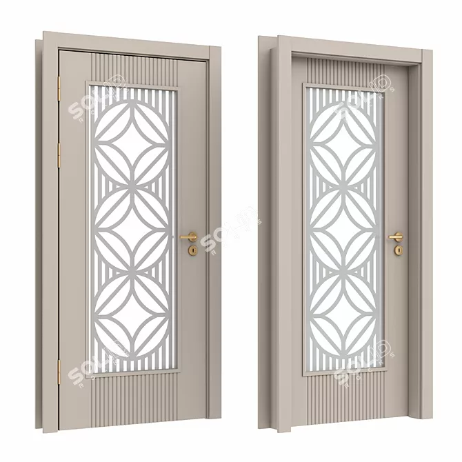 Sleek and Stylish Interior Doors 3D model image 1