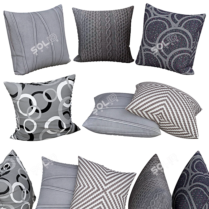 Luxury Sofa Pillows | Textured Collection 3D model image 2