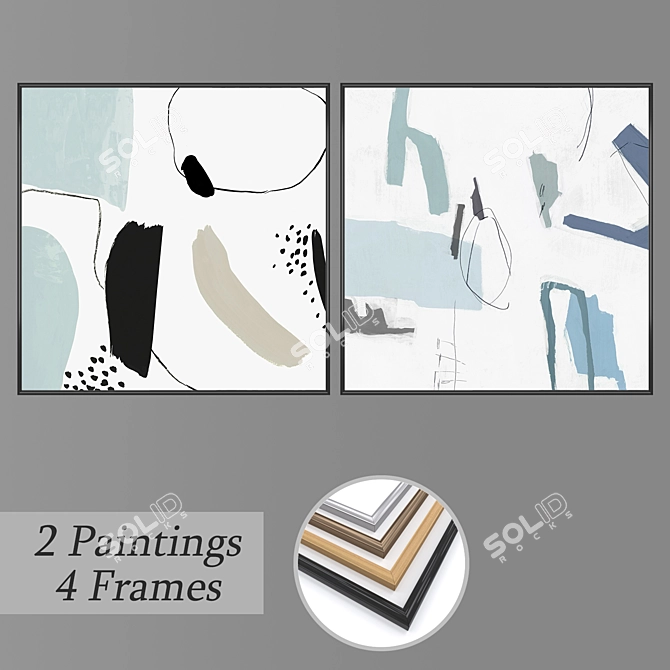 Modern Wall Art Set - No. 963 3D model image 1