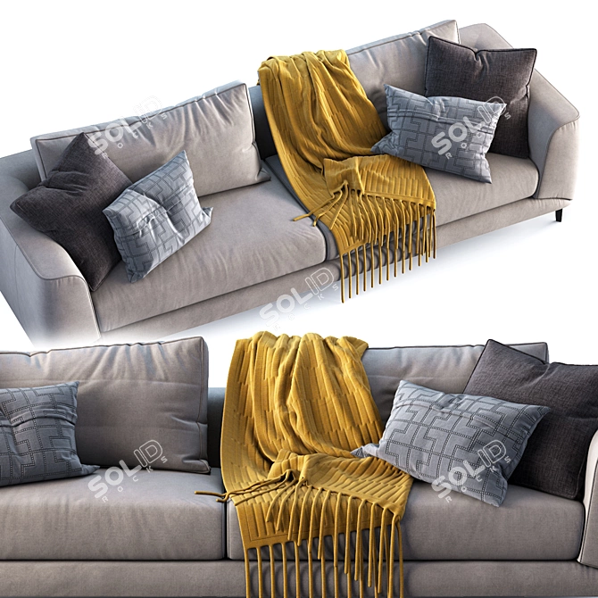 Modern Scandinavian Fargo Sofa 3D model image 2