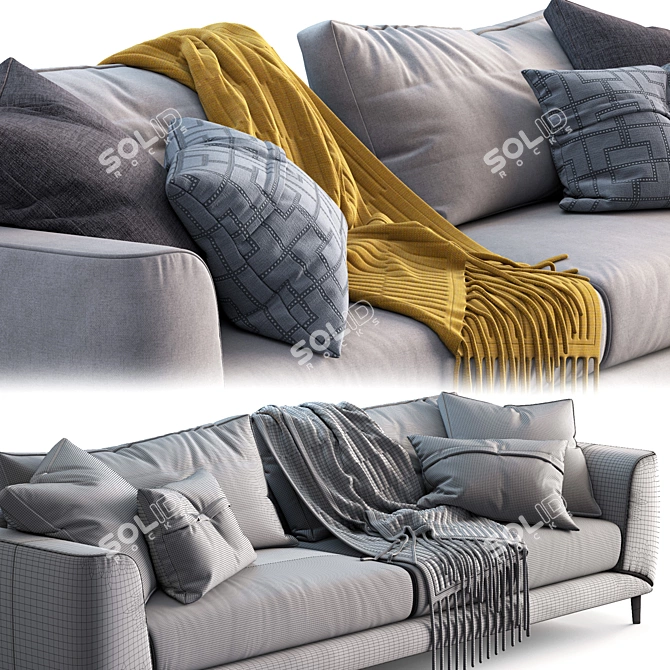 Modern Scandinavian Fargo Sofa 3D model image 3