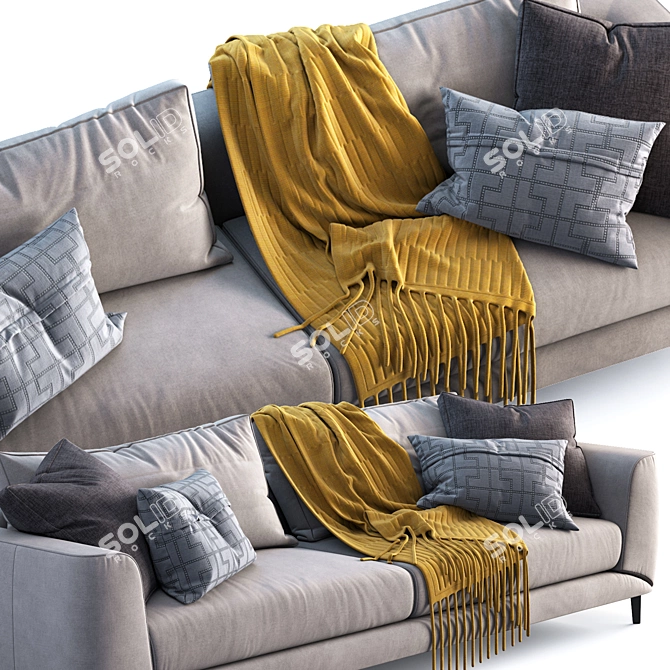 Modern Scandinavian Fargo Sofa 3D model image 4