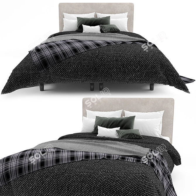 IKEA Dunvik Bed: Stylish and Comfortable 3D model image 3