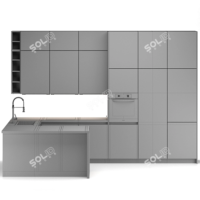 Modern Kitchen Maria Mix 22: 3DS Max 2014 & Corona 3D model image 1