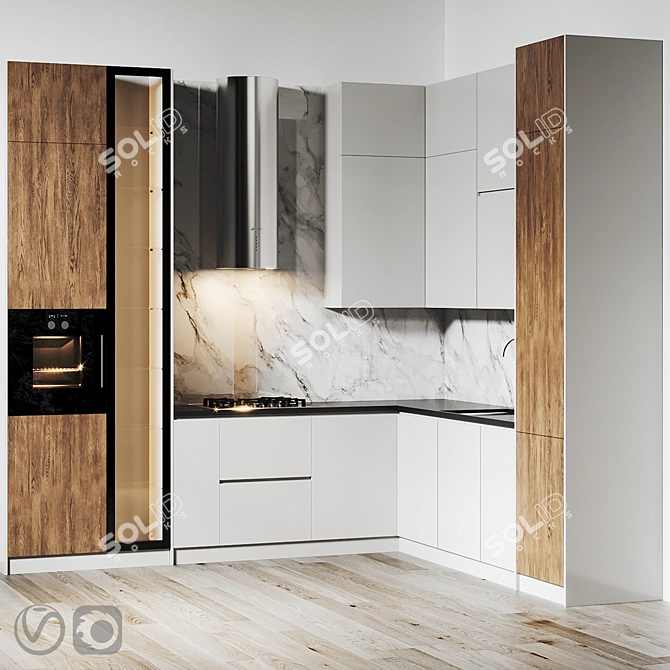 Modern Style Kitchen Model - 3dsmax2014 & V-ray 3D model image 6