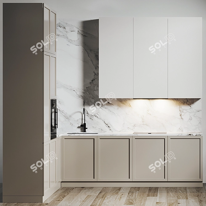 Modern Kitchen Design & Model Kit 3D model image 1